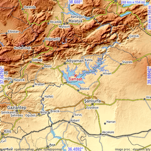 Topographic map of Samsat