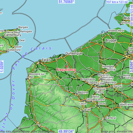 Topographic map of Esquelbecq