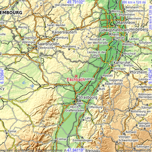 Topographic map of Eschbach