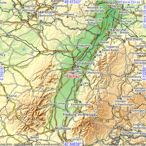 Topographic map of Eschau