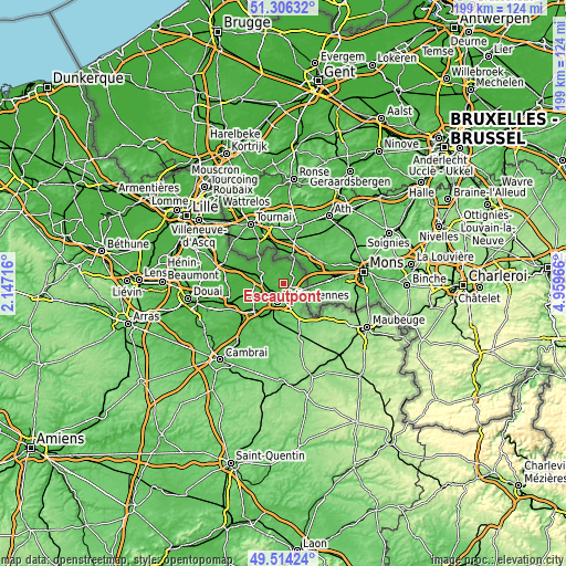 Topographic map of Escautpont