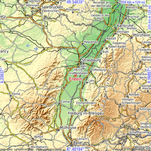 Topographic map of Erstein