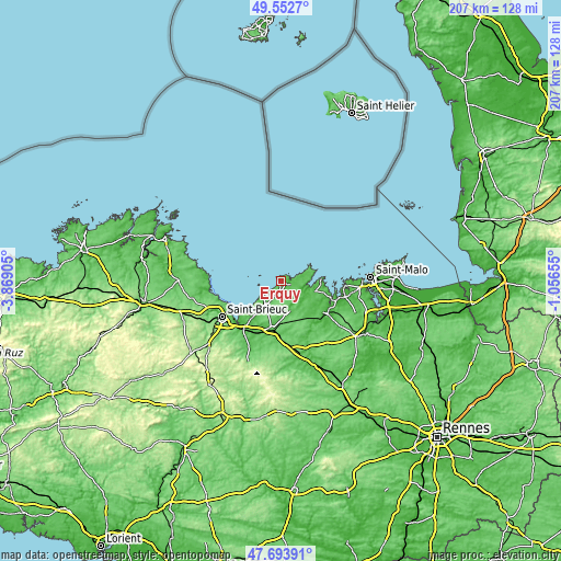 Topographic map of Erquy