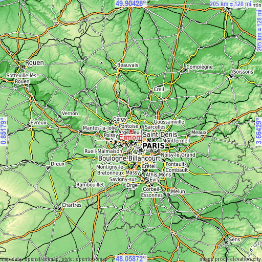 Topographic map of Ermont