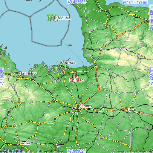 Topographic map of Epiniac