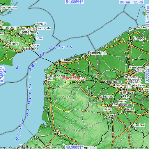 Topographic map of Éperlecques