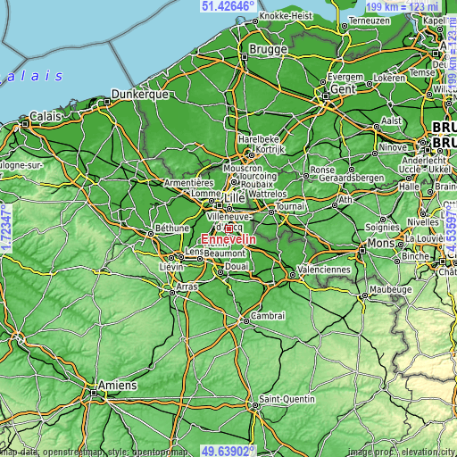 Topographic map of Ennevelin