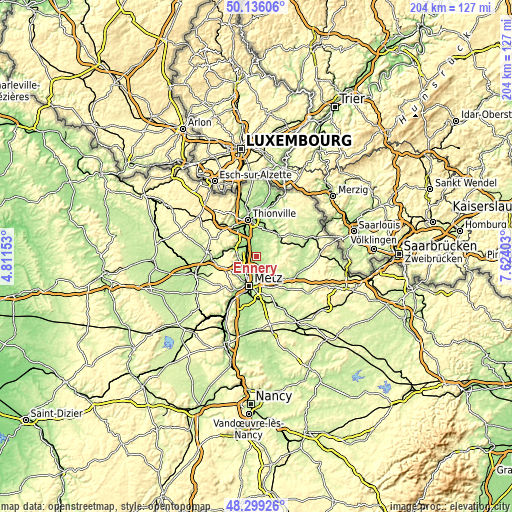 Topographic map of Ennery