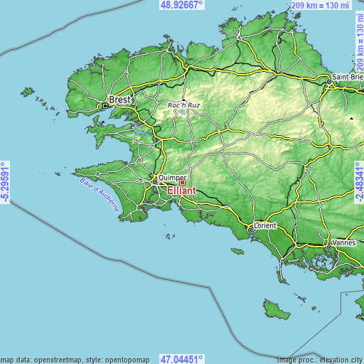 Topographic map of Elliant