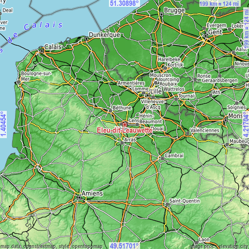 Topographic map of Éleu-dit-Leauwette