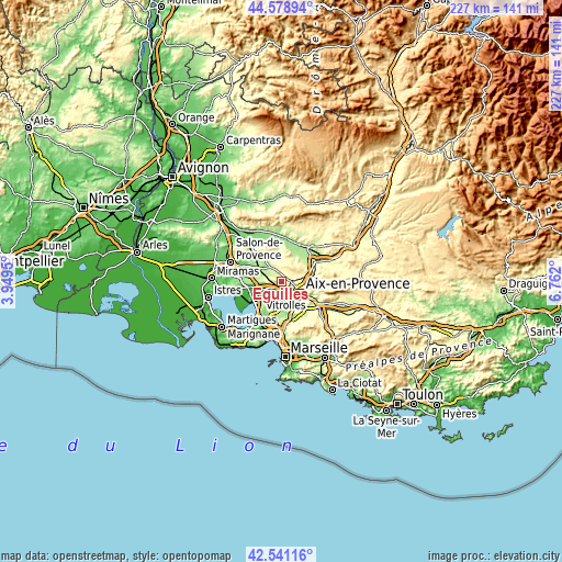 Topographic map of Éguilles