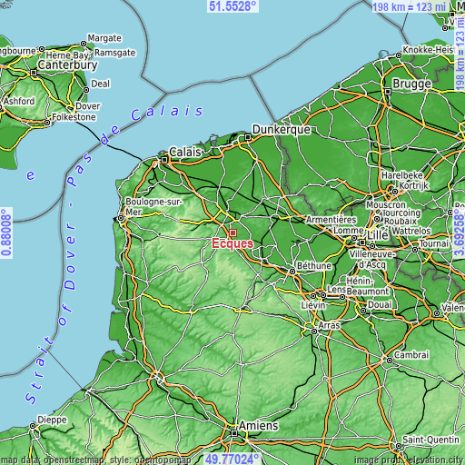 Topographic map of Ecques