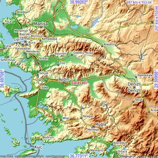 Topographic map of Salavatlı