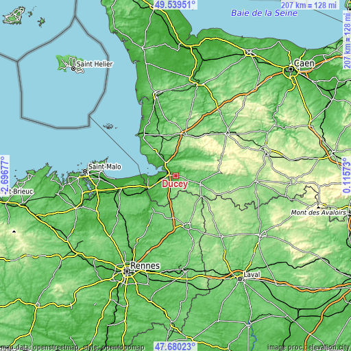 Topographic map of Ducey