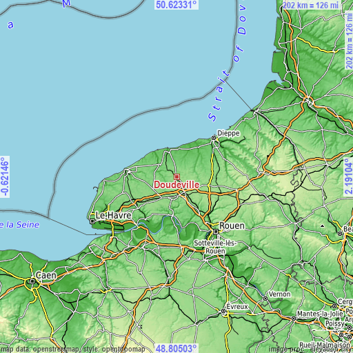 Topographic map of Doudeville