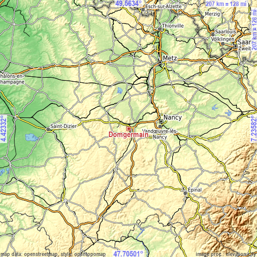 Topographic map of Domgermain