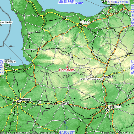 Topographic map of Domfront