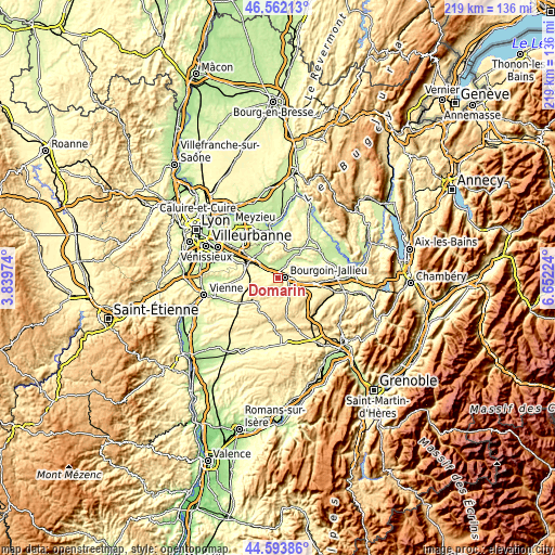 Topographic map of Domarin