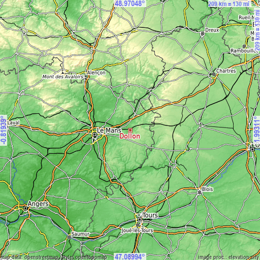 Topographic map of Dollon