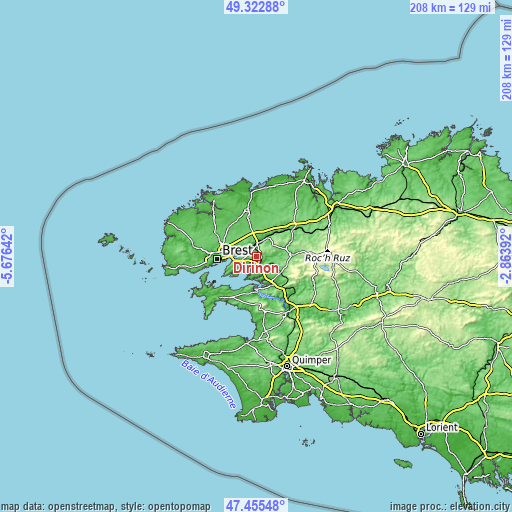 Topographic map of Dirinon