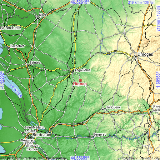 Topographic map of Dignac