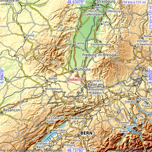 Topographic map of Dietwiller