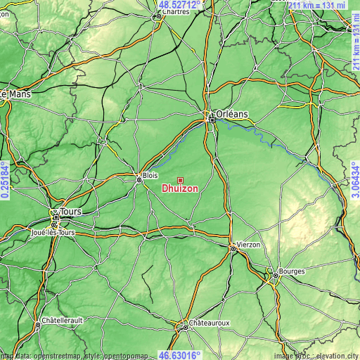 Topographic map of Dhuizon