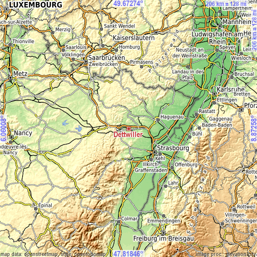 Topographic map of Dettwiller