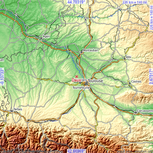 Topographic map of Daux