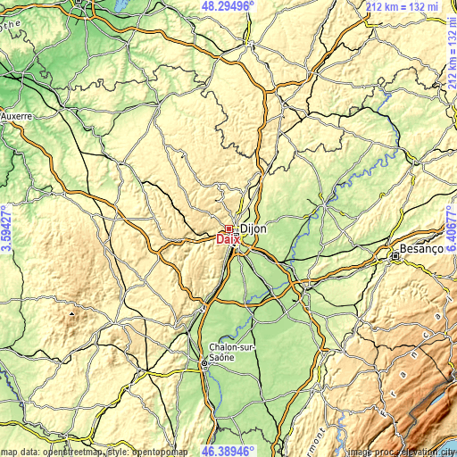 Topographic map of Daix