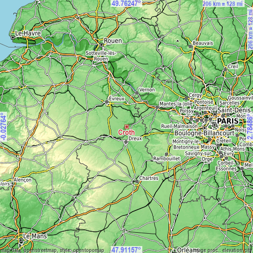 Topographic map of Croth