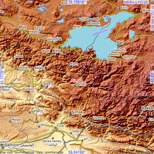 Topographic map of Simos