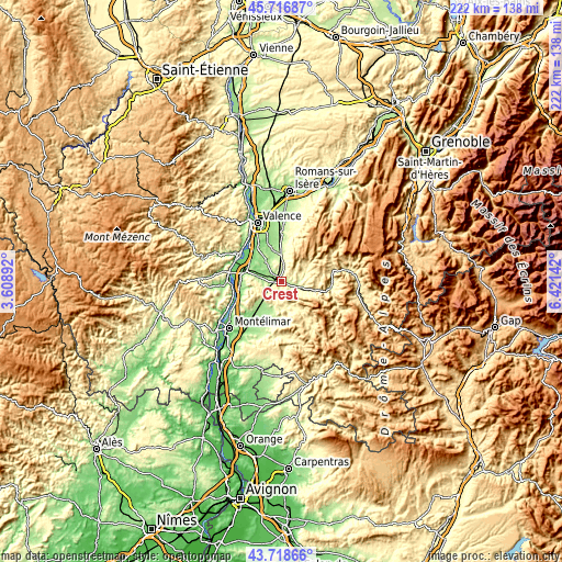 Topographic map of Crest