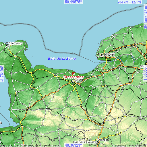 Topographic map of Cresserons