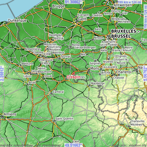 Topographic map of Crespin