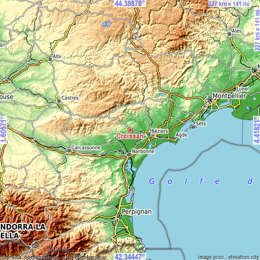 Topographic map of Creissan