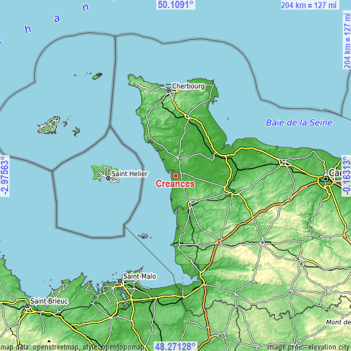 Topographic map of Créances