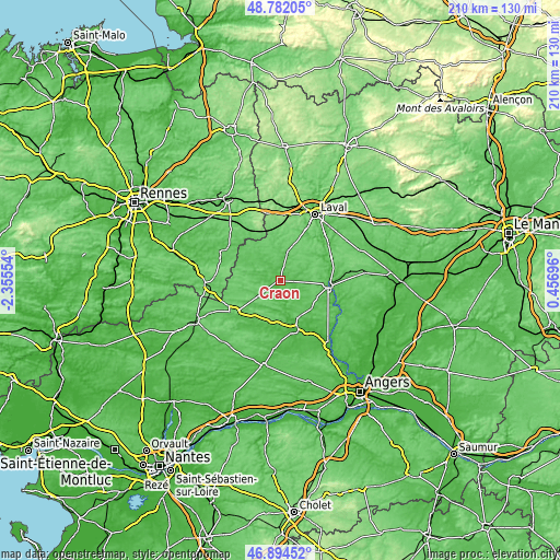 Topographic map of Craon