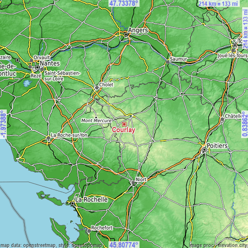 Topographic map of Courlay