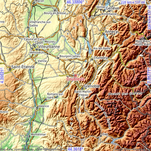 Topographic map of Coublevie