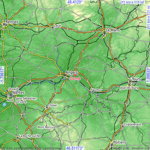 Topographic map of Corné