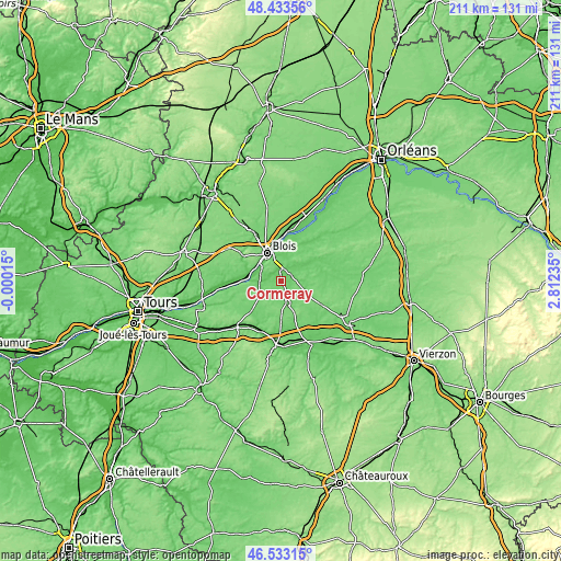 Topographic map of Cormeray