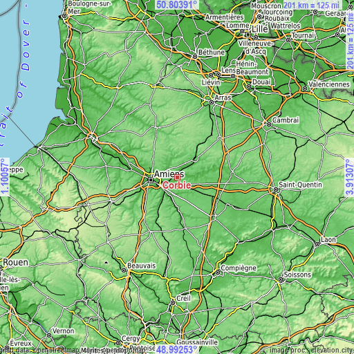 Topographic map of Corbie