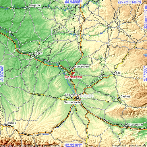 Topographic map of Corbarieu