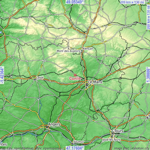 Topographic map of Conlie