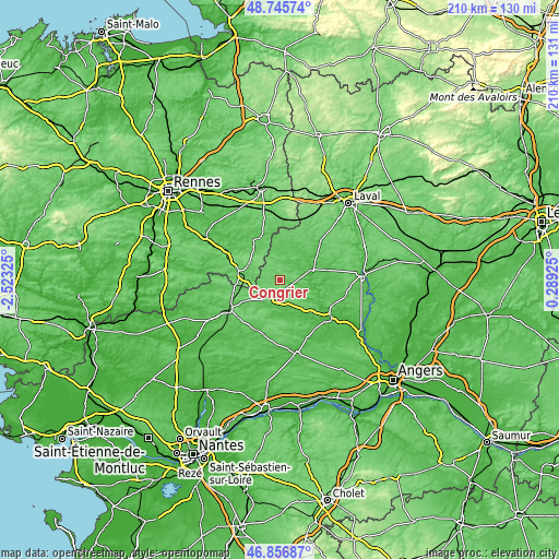 Topographic map of Congrier