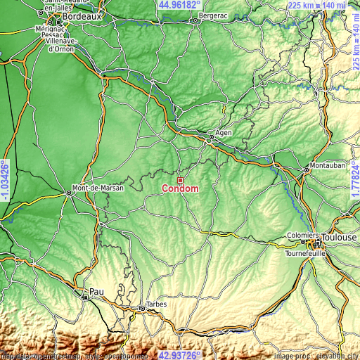 Topographic map of Condom