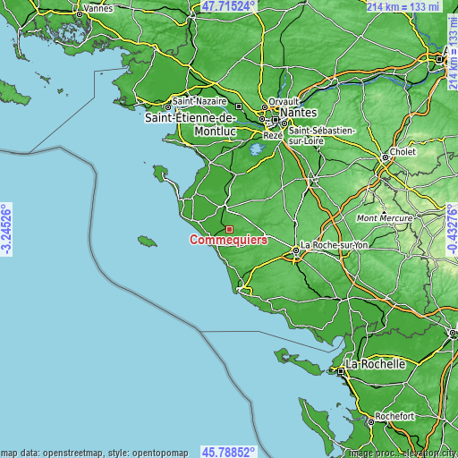 Topographic map of Commequiers