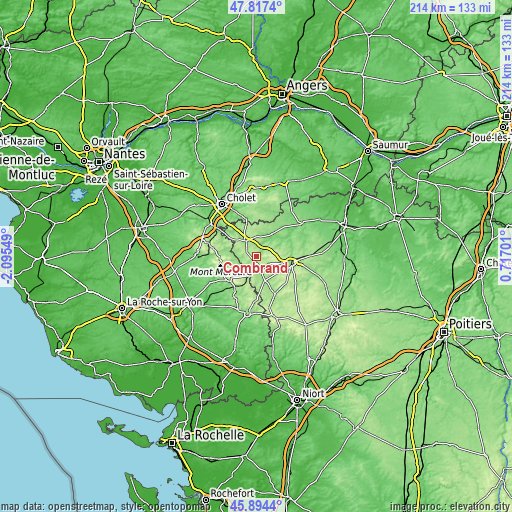 Topographic map of Combrand