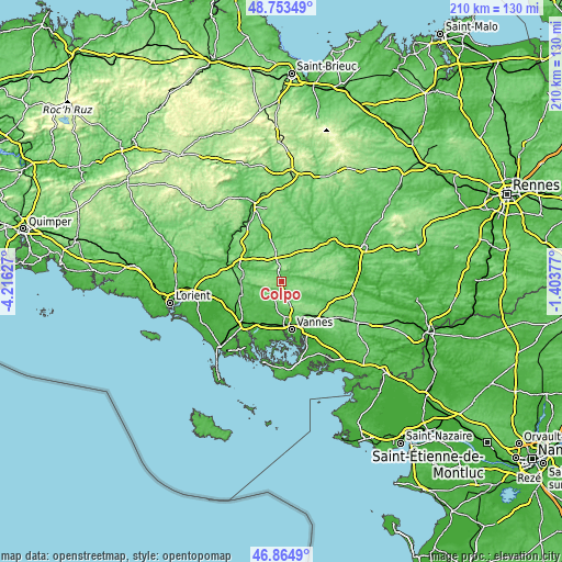 Topographic map of Colpo